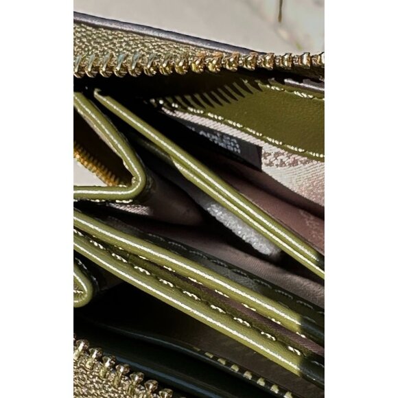 Michael Kors Smokey Olive Small Pebbled Leather Wallet Card Case 32F9GJ6D0L - Picture 9 of 12